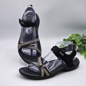 Teva Black and Gray Sandals with Cushioned Footbed